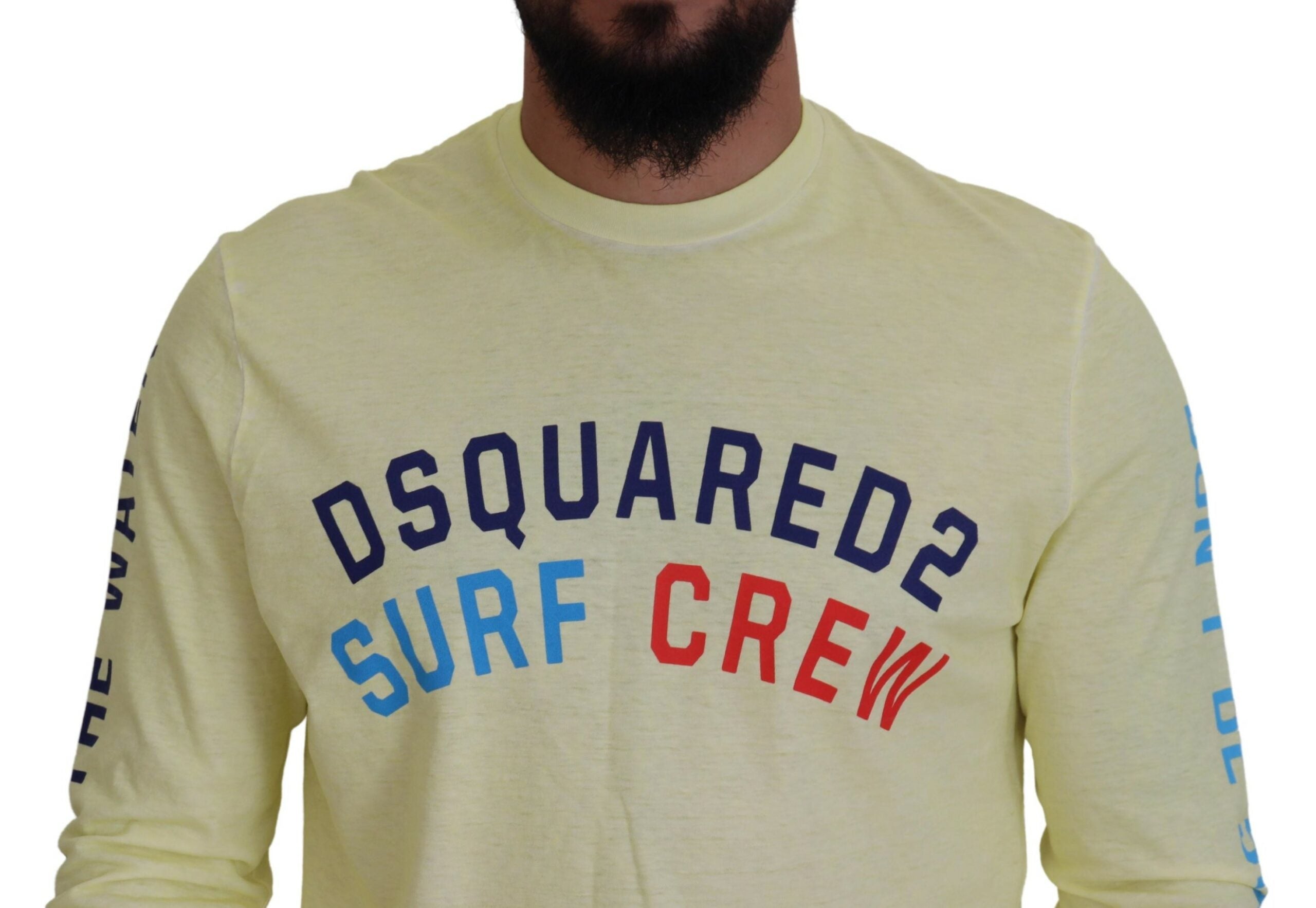 Dsquared² Sarı renkli baskılı uzun kollu üst tişört
